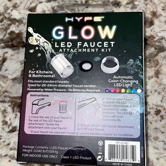 HYPE Glow LED Color Changing Faucet Attachment Kit NIB NWT - Picture 3 of 4